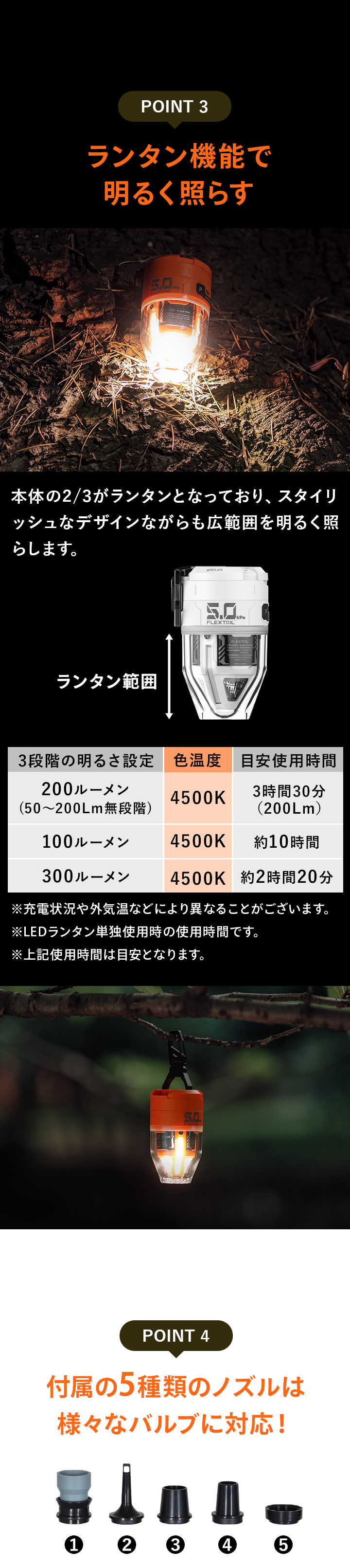 ランタン機能で明るく照らす