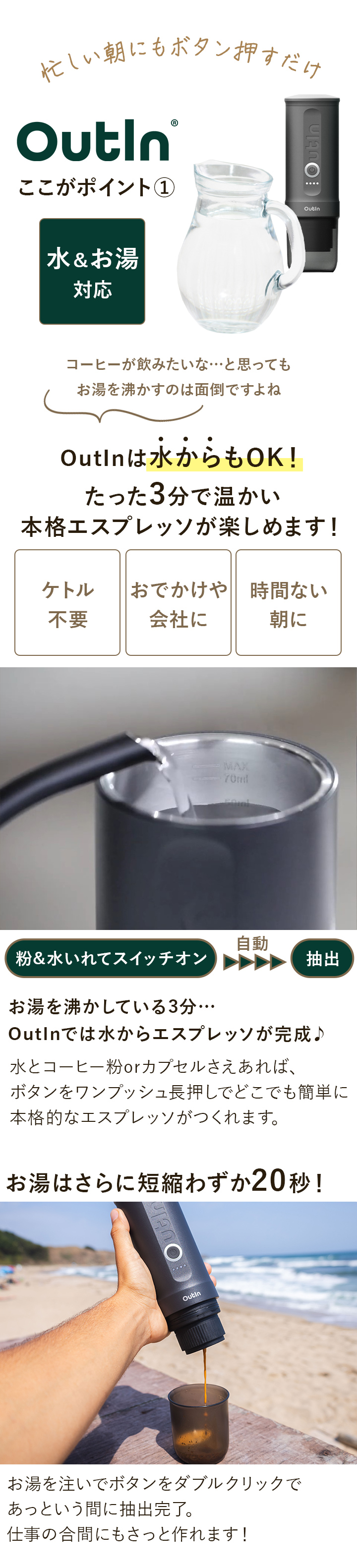 水からエスプレッソが作れる！