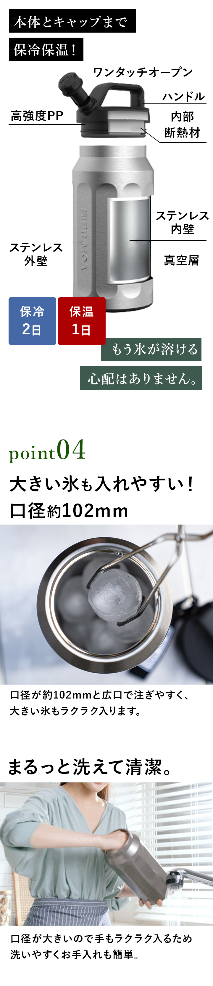 大きい氷も入れやすい！