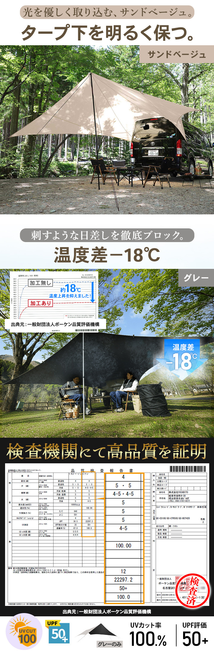 クイックキャンプ カーサイドタープ