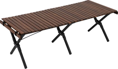 X脚 スリムウッドロールローテーブル 120×50cm