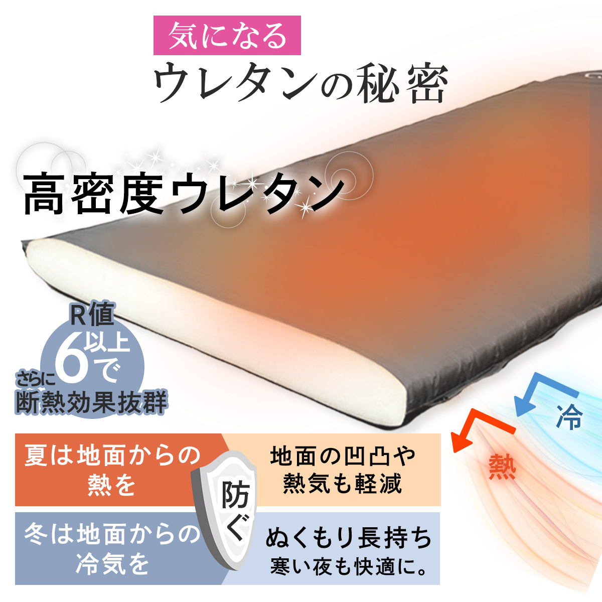 車中泊マット 8cm シングル アウトドア ベッド グレー QC-CM8.0 GY の