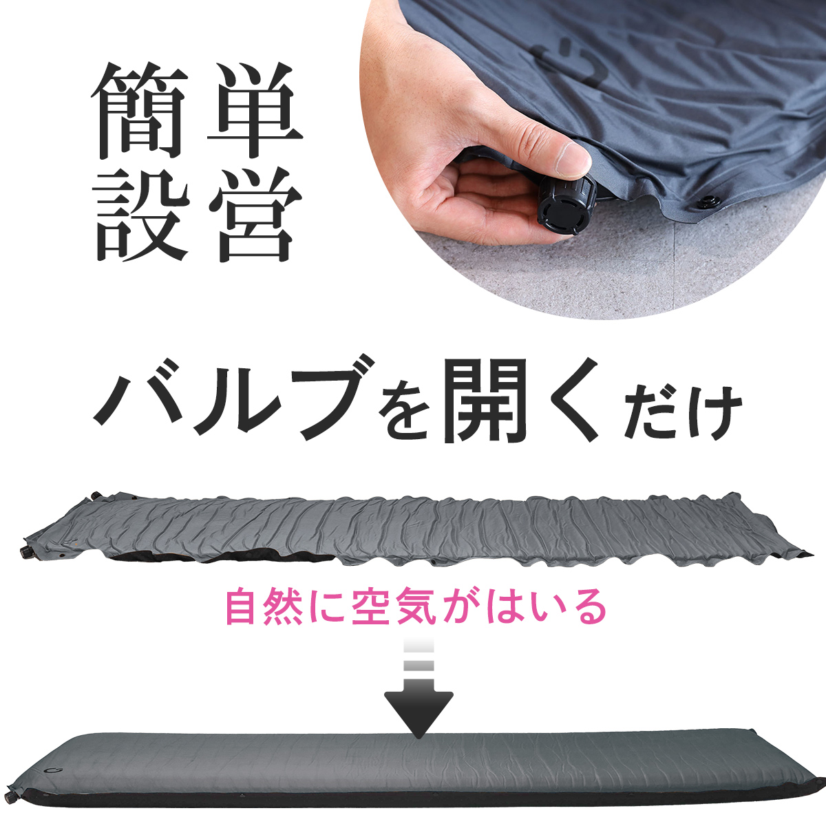 車中泊マット 8cm シングル グレー QC-CM8.0 計2枚セット の商品詳細
