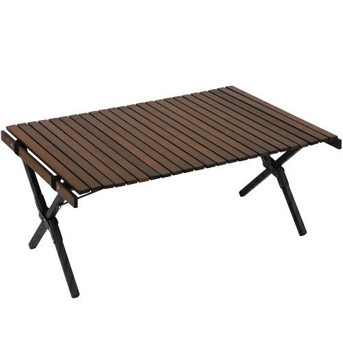 折りたたみ ウッドロールテーブル 90×60cm QC-WTX90