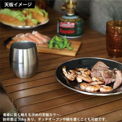 X脚 ウッドロールローテーブル 90×60cm ｜商品｜QUICKCAMP