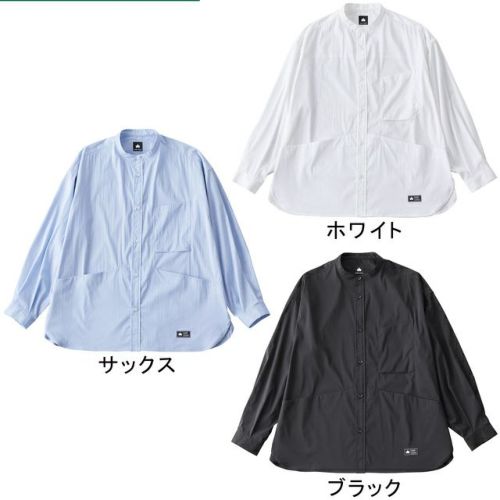 CAMP LOGOS マルチポケットノーカラー シャツ メンズ