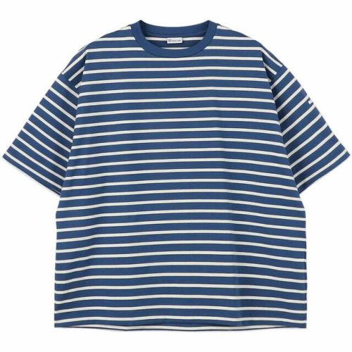 ワイドクルーネックTシャツ メンズ 半袖Tシャツ スレートブルー×ホワイト #OR-C0226 MER SLATE-BLUE×WHITE