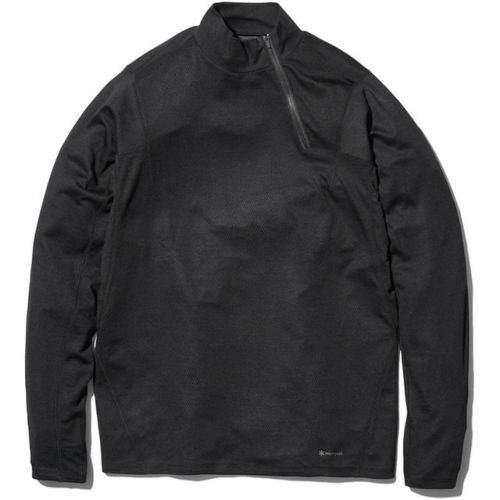 リサイクル Pe/Wo ハーフジップ プルオーバー Recycled Pe/Wo Half Zip Pullover メンズ レディース 長袖Tシャツ ブラック SW-23AU014 Black
