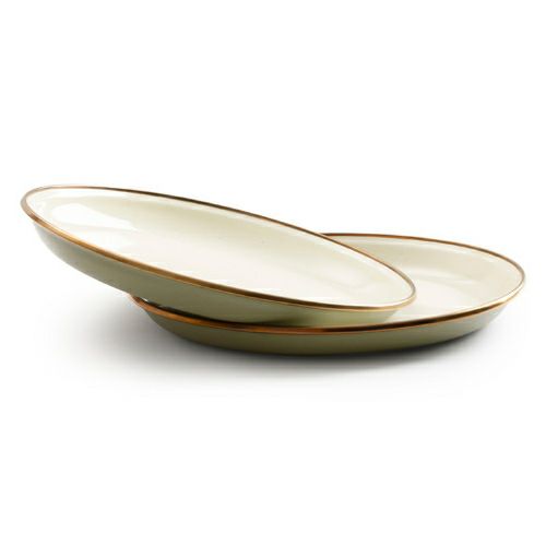 エナメル 2トーン サラダプレート 2枚セット Enamel 2-Tone Salad Plate Set アウトドア 食器 オリーブドラブ 20235056048000