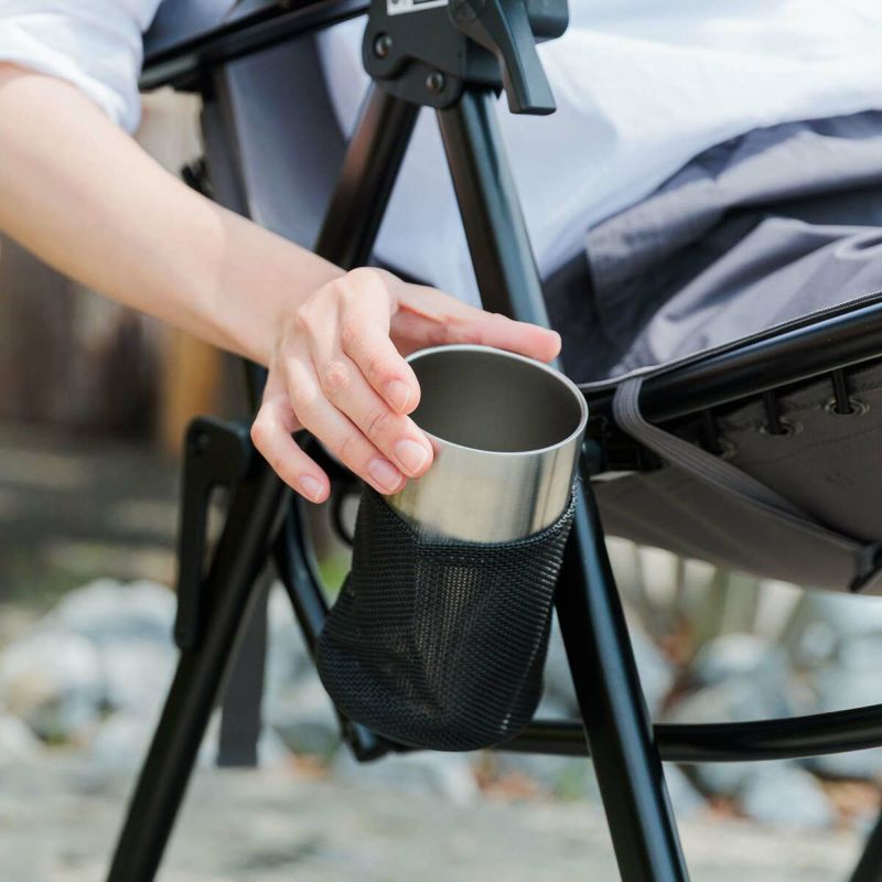 クイックキャンプ リクライニングチェア ハイバック 無段階調整 折りたたみ