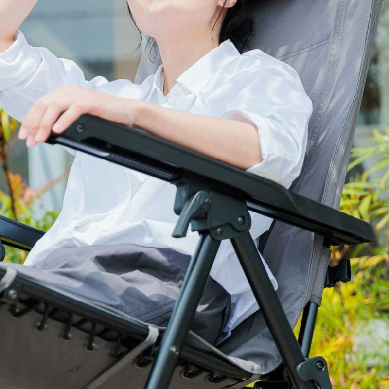 クイックキャンプ リクライニングチェア ハイバック 無段階調整 折りたたみ