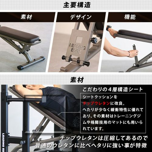 【美品】LEADING 改良版トレーニングベンチ ⚠発送要相談 マルチポジションベンチ ハイグレード版 トレーニングベンチ