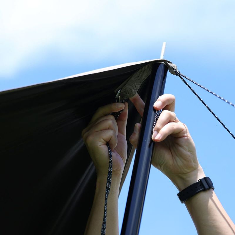 ヘキサタープ タープ テント ブラックコーティング グレー QC-BCT420