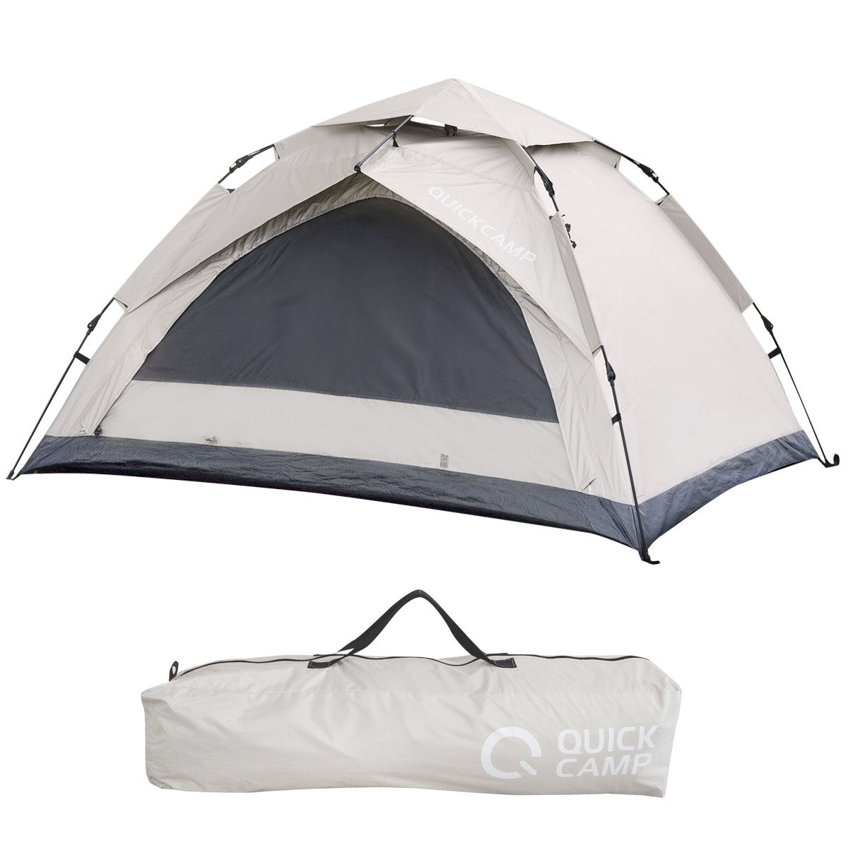 ワンタッチテント3人用 グレー/ブラックコーティング QC-OT210R GY | スポーツ＆レジャー専門店 公式通販 Hidrrdcキャンプ用自動屋外ポップアップテント防水用クイックオープニングテントキャリングバッグ付き4人用キャノピー