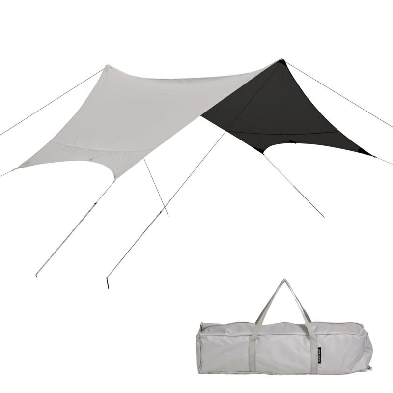 ポリヘキサタープ HEXA TARP グレー/ブラックコーティング QC-BCT420