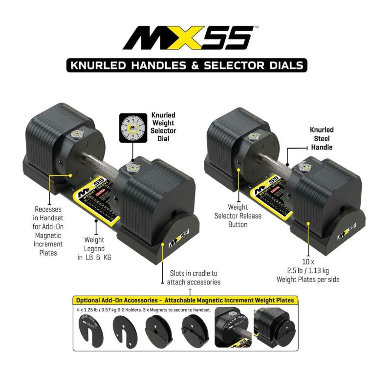 MX EVO ダンベルセット 可変式ダンベル スチールハンドル 2点セット