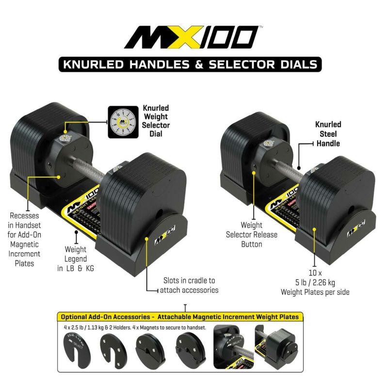 MX EVO ダンベルセット 可変式ダンベル スチールハンドル 2点セット