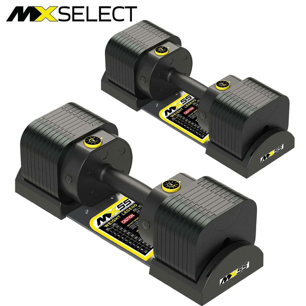 MX EVO 可変式ダンベル ラバーハンドル 2点セット 【4.9～25.3kg 10
